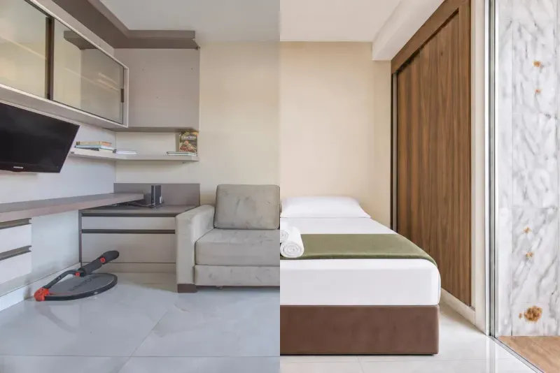 Shoot 2, before and after AI editing, Glisting